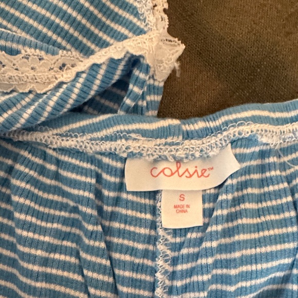 Blue Striped Women's Sleepwear Set colsie target - Picture 5 of 5